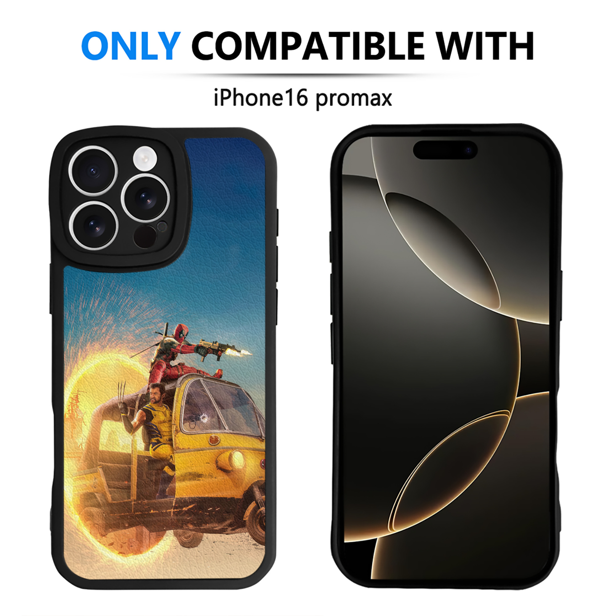 （画像用） Deadpool デッドプール 【iPhone 16シリーズ対応】シリコンスマホケース（レザー調） 材質：シリコン